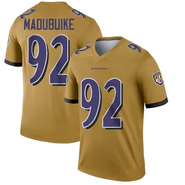 Men's Nike Baltimore Ravens Justin Madubuike Inverted Jersey - Gold Legend