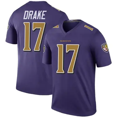 Men's Nike Baltimore Ravens Kenyan Drake Color Rush Jersey - Purple Legend