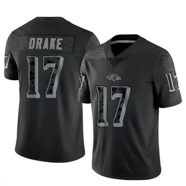 Men's Nike Baltimore Ravens Kenyan Drake Reflective Jersey - Black Limited