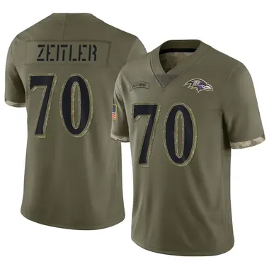 Men's Nike Baltimore Ravens Kevin Zeitler 2022 Salute To Service Jersey - Olive Limited