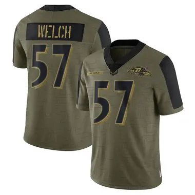 Men's Nike Baltimore Ravens Kristian Welch 2021 Salute To Service Jersey - Olive Limited