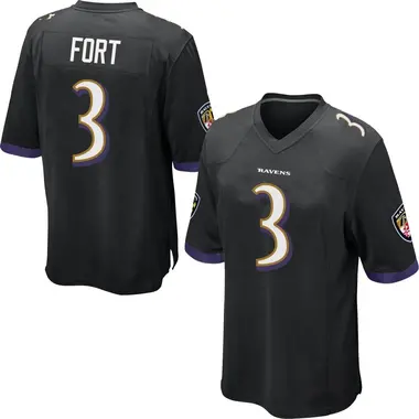 Men's Nike Baltimore Ravens L.J. Fort Jersey - Black Game