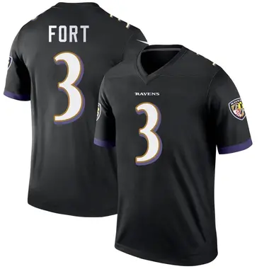 Men's Nike Baltimore Ravens L.J. Fort Jersey - Black Legend