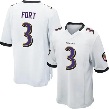 Men's Nike Baltimore Ravens L.J. Fort Jersey - White Game