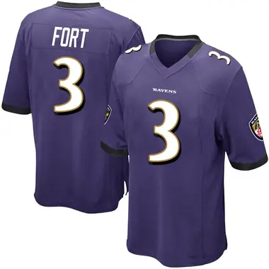 Men's Nike Baltimore Ravens L.J. Fort Team Color Jersey - Purple Game