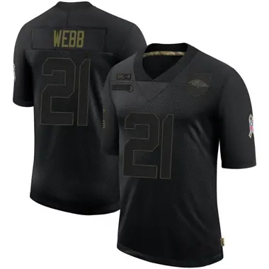 Men's Nike Baltimore Ravens Lardarius Webb 2020 Salute To Service Jersey - Black Limited