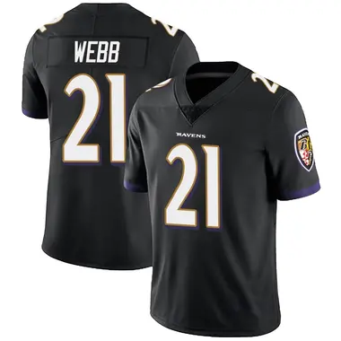 Men's Nike Baltimore Ravens Lardarius Webb Alternate Vapor Untouchable Jersey - Black Limited