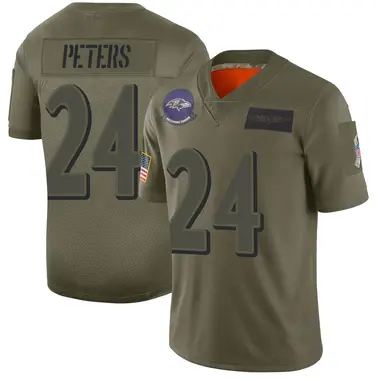 Men's Nike Baltimore Ravens Marcus Peters 2019 Salute to Service Jersey - Camo Limited
