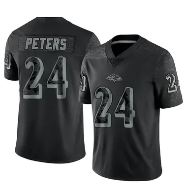 Men's Nike Baltimore Ravens Marcus Peters Reflective Jersey - Black Limited