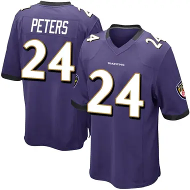 Men's Nike Baltimore Ravens Marcus Peters Team Color Jersey - Purple Game
