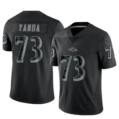 Men's Nike Baltimore Ravens Marshal Yanda Reflective Jersey - Black Limited