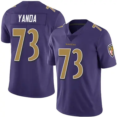 Men's Nike Baltimore Ravens Marshal Yanda Team Color Vapor Untouchable Jersey - Purple Limited