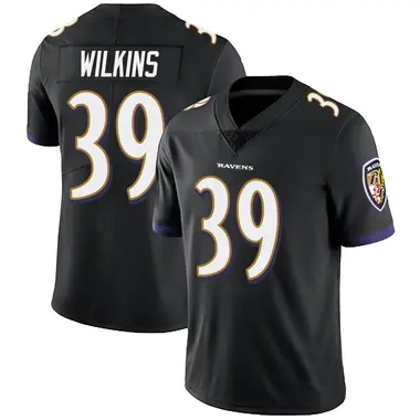 Men's Nike Baltimore Ravens Mazzi Wilkins Alternate Vapor Untouchable Jersey - Black Limited