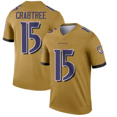 Men's Nike Baltimore Ravens Michael Crabtree Inverted Jersey - Gold Legend