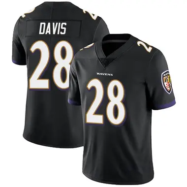 Men's Nike Baltimore Ravens Mike Davis Alternate Vapor Untouchable Jersey - Black Limited