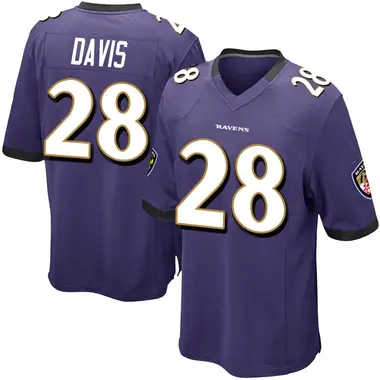 Men's Nike Baltimore Ravens Mike Davis Team Color Jersey - Purple Game