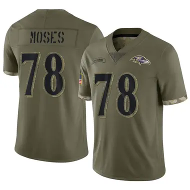 Men's Nike Baltimore Ravens Morgan Moses 2022 Salute To Service Jersey - Olive Limited