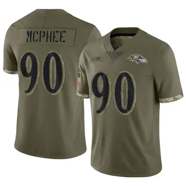 Men's Nike Baltimore Ravens Pernell McPhee 2022 Salute To Service Jersey - Olive Limited