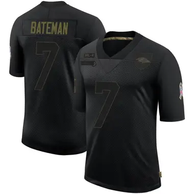 Men's Nike Baltimore Ravens Rashod Bateman 2020 Salute To Service Jersey - Black Limited