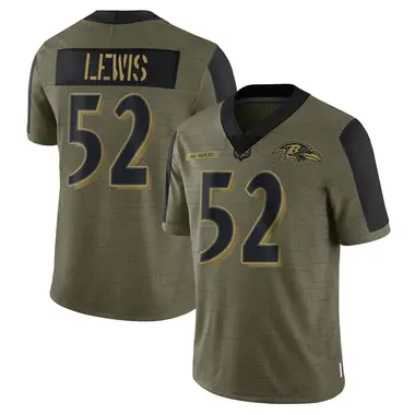 Men's Nike Baltimore Ravens Ray Lewis 2021 Salute To Service Jersey - Olive Limited