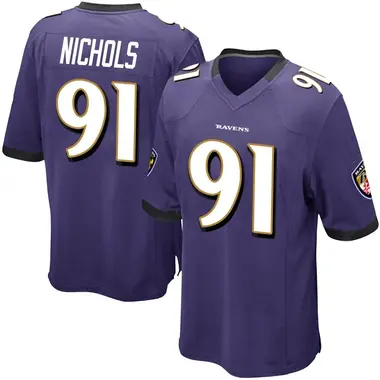 Men's Nike Baltimore Ravens Rayshad Nichols Team Color Jersey - Purple Game
