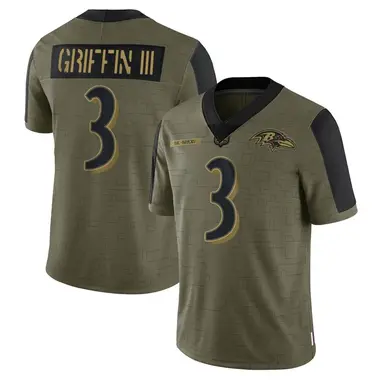 Men's Nike Baltimore Ravens Robert Griffin III 2021 Salute To Service Jersey - Olive Limited