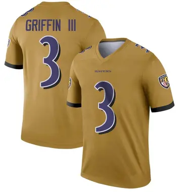 Men's Nike Baltimore Ravens Robert Griffin III Inverted Jersey - Gold Legend