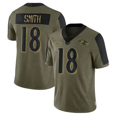 Men's Nike Baltimore Ravens Roquan Smith 2021 Salute To Service Jersey - Olive Limited