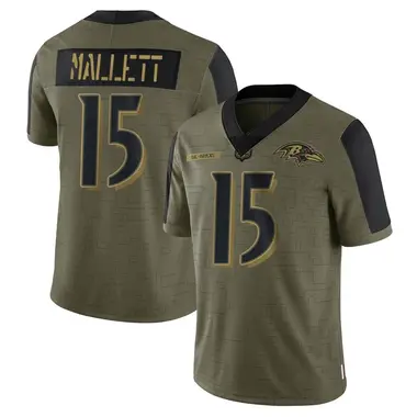 Men's Nike Baltimore Ravens Ryan Mallett 2021 Salute To Service Jersey - Olive Limited