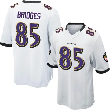 Men's Nike Baltimore Ravens Shemar Bridges Jersey - White Game