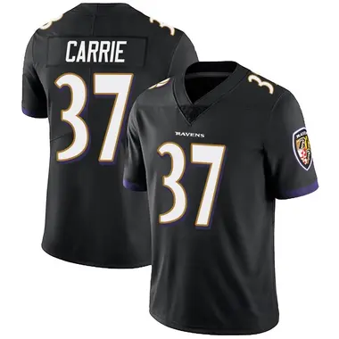 Men's Nike Baltimore Ravens T.J. Carrie Alternate Vapor Untouchable Jersey - Black Limited