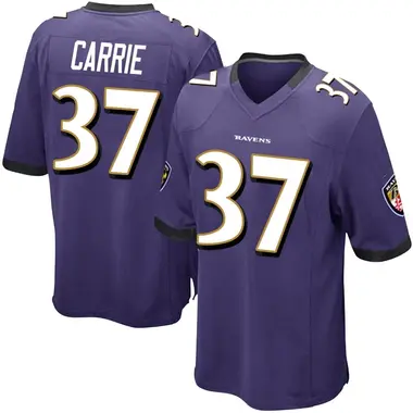 Men's Nike Baltimore Ravens T.J. Carrie Team Color Jersey - Purple Game