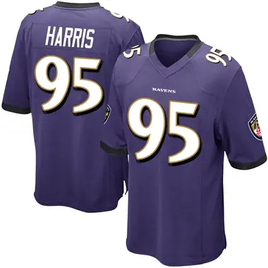 Men's Nike Baltimore Ravens Trent Harris Team Color Jersey - Purple Game