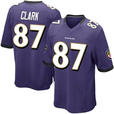 Men's Nike Baltimore Ravens Trevon Clark Team Color Jersey - Purple Game