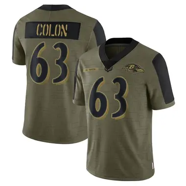 Men's Nike Baltimore Ravens Trystan Colon 2021 Salute To Service Jersey - Olive Limited