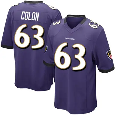Men's Nike Baltimore Ravens Trystan Colon Team Color Jersey - Purple Game
