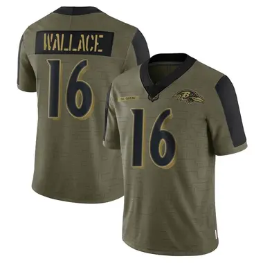 Men's Nike Baltimore Ravens Tylan Wallace 2021 Salute To Service Jersey - Olive Limited