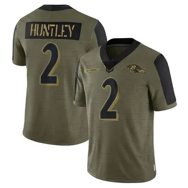 Men's Nike Baltimore Ravens Tyler Huntley 2021 Salute To Service Jersey - Olive Limited