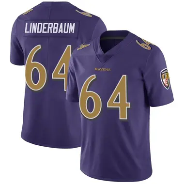 Men's Nike Baltimore Ravens Tyler Linderbaum Color Rush Vapor Untouchable Jersey - Purple Limited
