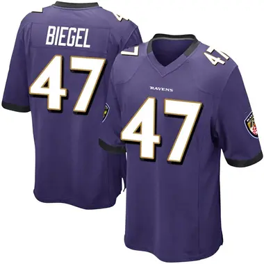 Men's Nike Baltimore Ravens Vince Biegel Team Color Jersey - Purple Game