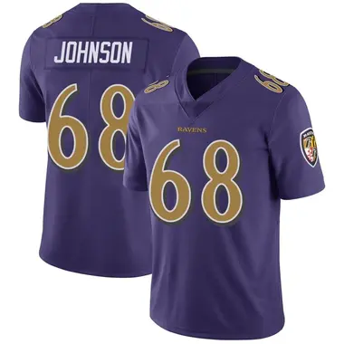 Men's Nike Baltimore Ravens Zack Johnson Color Rush Vapor Untouchable Jersey - Purple Limited