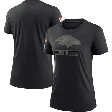 Women's Baltimore Ravens 2020 Salute To Service Performance T-Shirt - Black