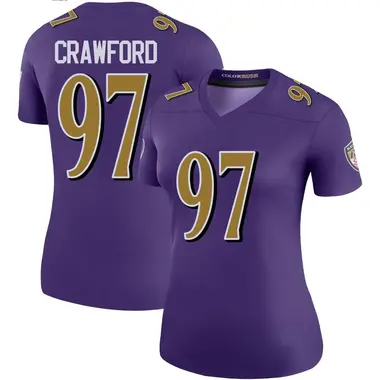 Women's Nike Baltimore Ravens Aaron Crawford Color Rush Jersey - Purple Legend