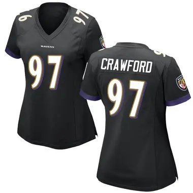 Women's Nike Baltimore Ravens Aaron Crawford Jersey - Black Game