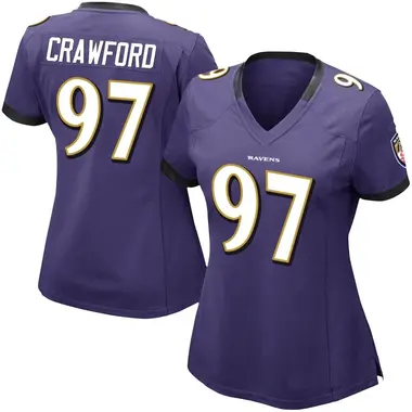 Women's Nike Baltimore Ravens Aaron Crawford Team Color Vapor Untouchable Jersey - Purple Limited