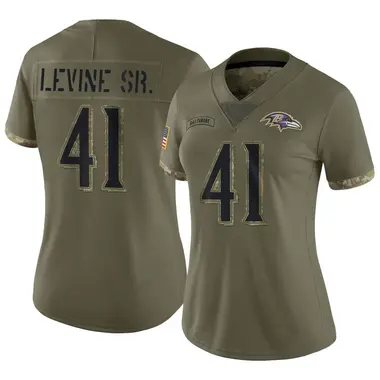 Women's Nike Baltimore Ravens Anthony Levine Sr. 2022 Salute To Service Jersey - Olive Limited