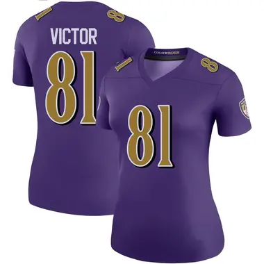Women's Nike Baltimore Ravens Binjimen Victor Color Rush Jersey - Purple Legend