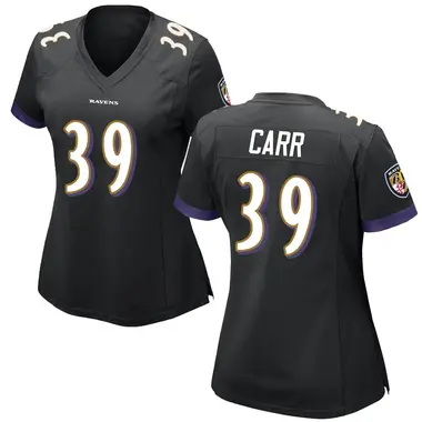 Women's Nike Baltimore Ravens Brandon Carr Jersey - Black Game