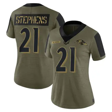 Women's Nike Baltimore Ravens Brandon Stephens 2021 Salute To Service Jersey - Olive Limited