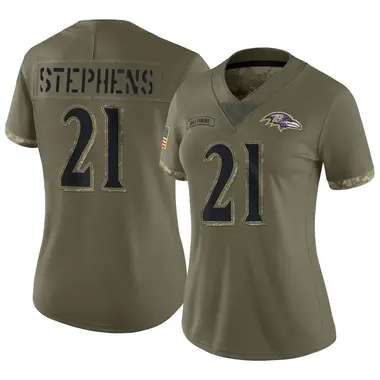 Women's Nike Baltimore Ravens Brandon Stephens 2022 Salute To Service Jersey - Olive Limited